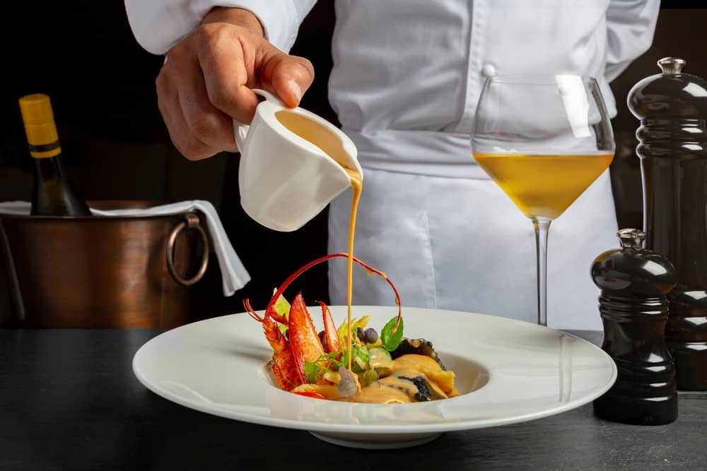 lobster with wine based sauce