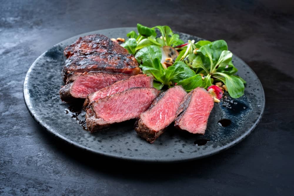 ribeye steak with salad side