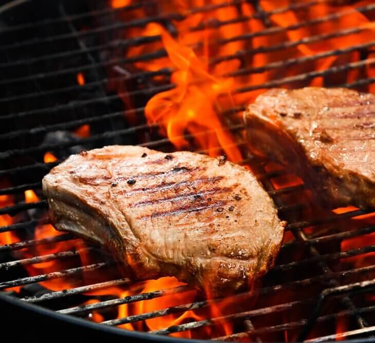 grilled pork steaks