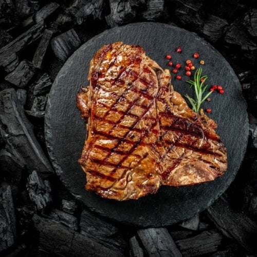oven cooked t bone steak