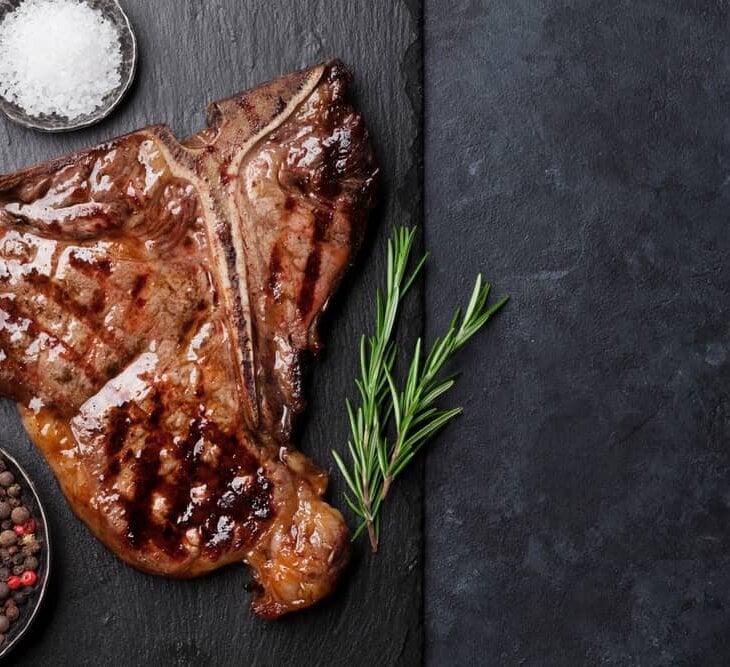 reverse seared t bone steak