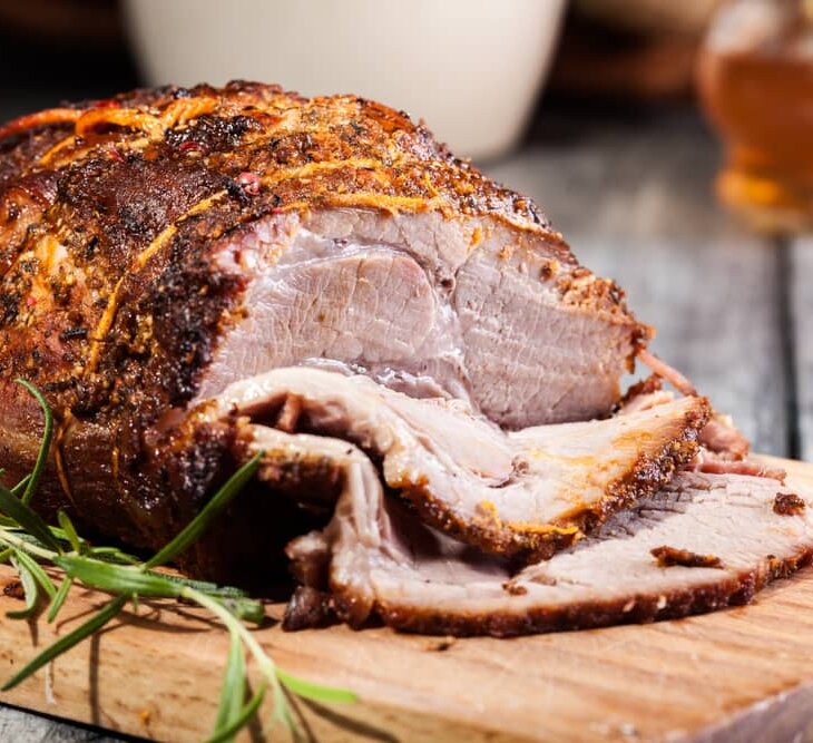 cooked pork shoulder steak