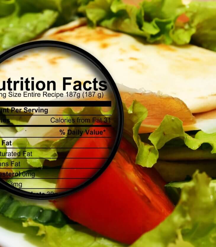 Nutrition fact label