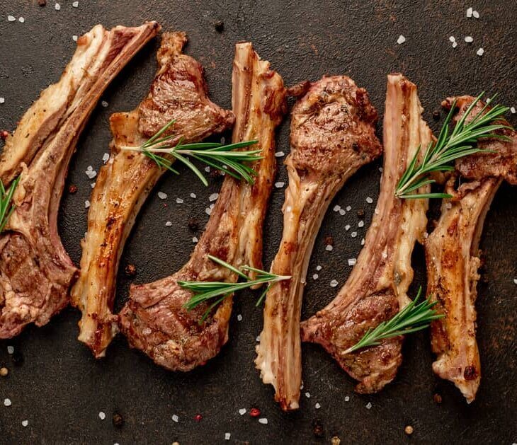 cooked lamb chops
