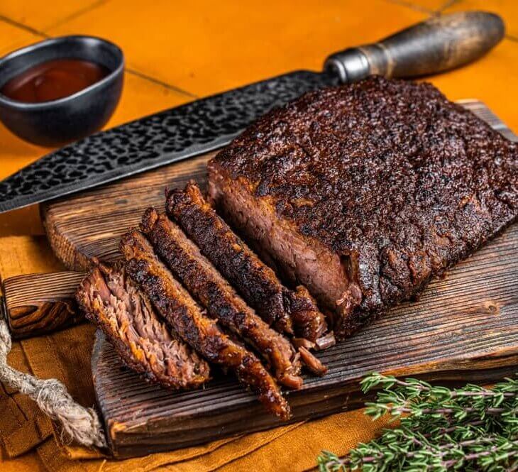 trimmed and cooked brisket