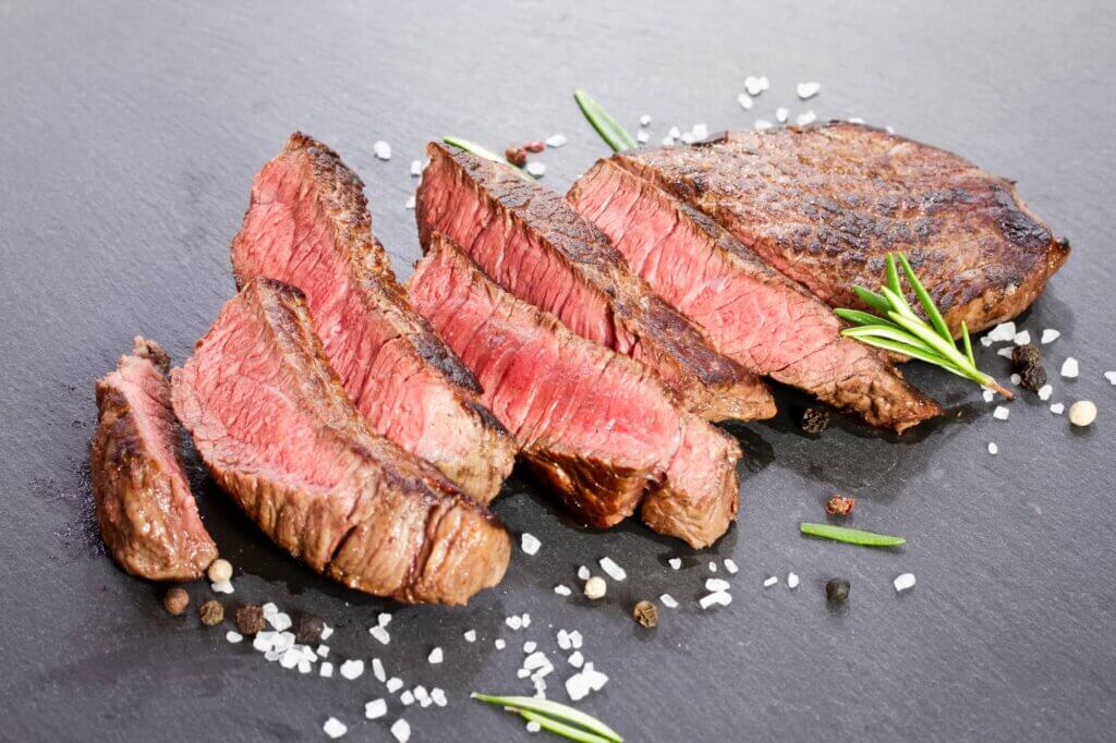sirloin cooked medium rare