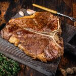 cooked porterhouse steak