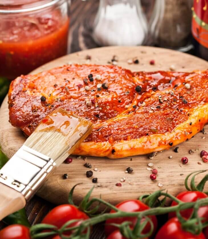 marinated pork steak