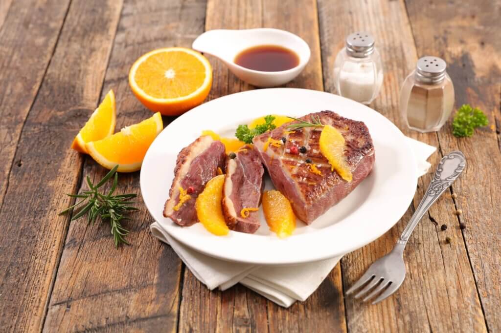 duck breast with orange sauce