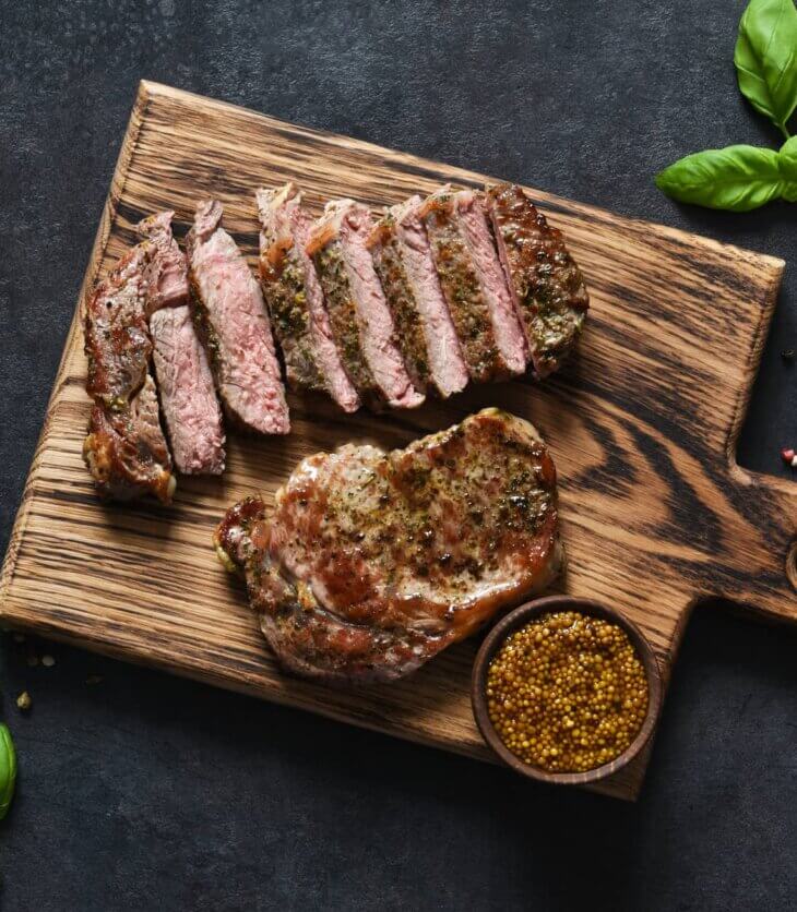 medium well cooked steak