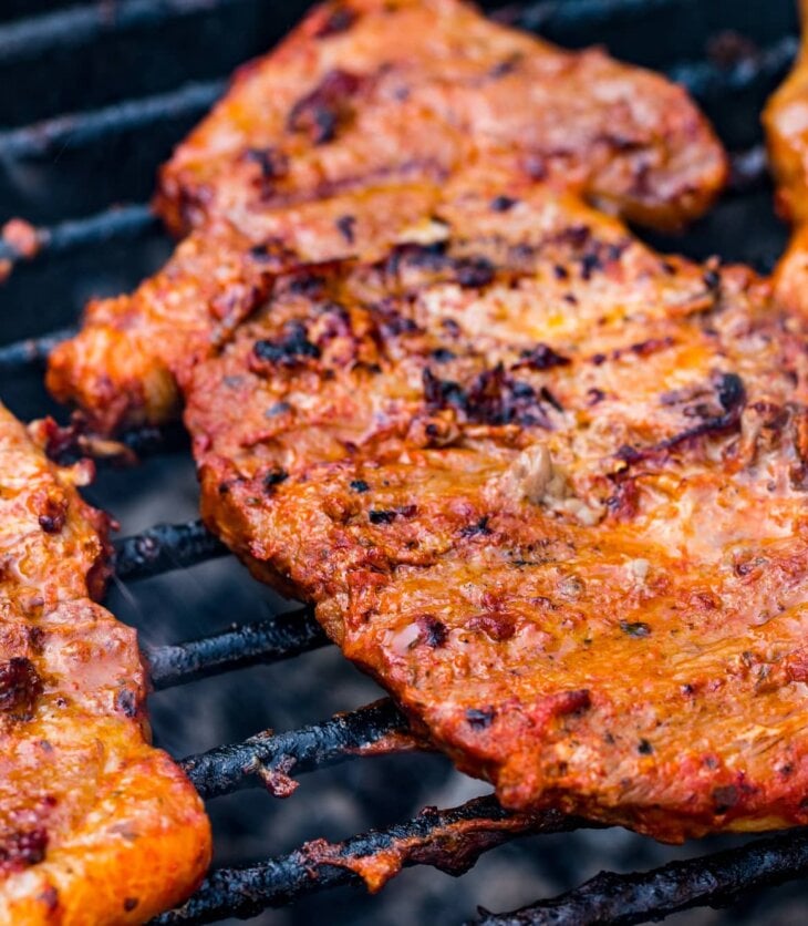 grilled pork shoulder steaks