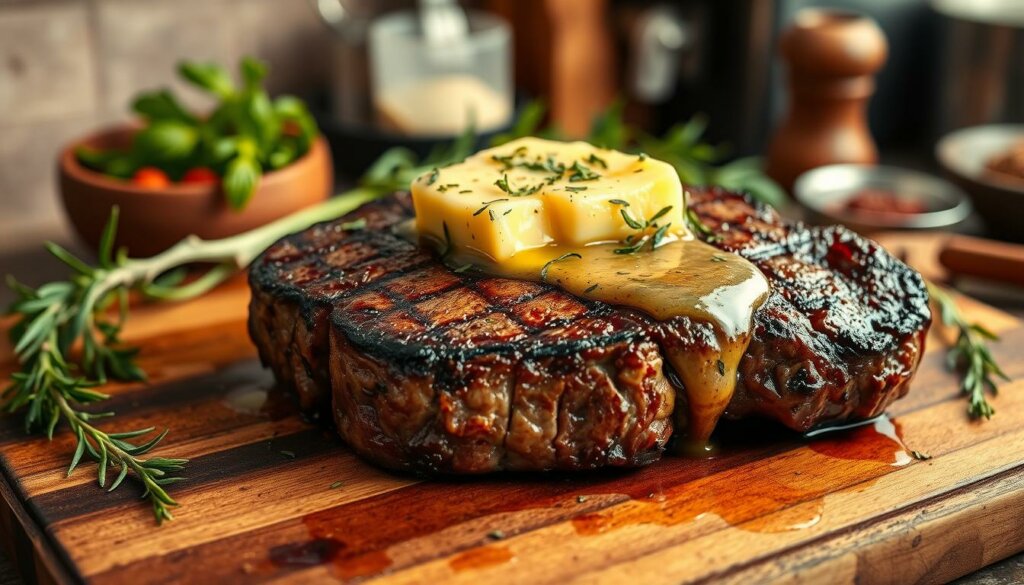 Enhancing steak with cowboy butter