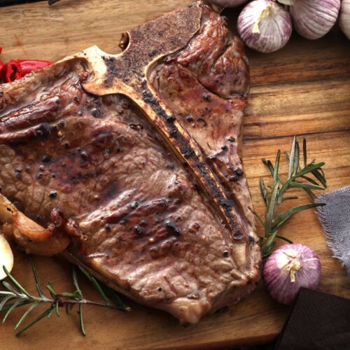 broiled t-bone steak