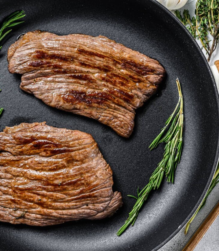 broiled flat iron steak