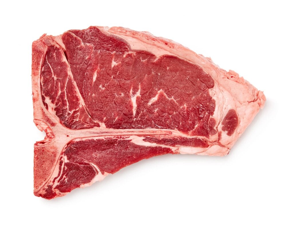 raw t-bone steak