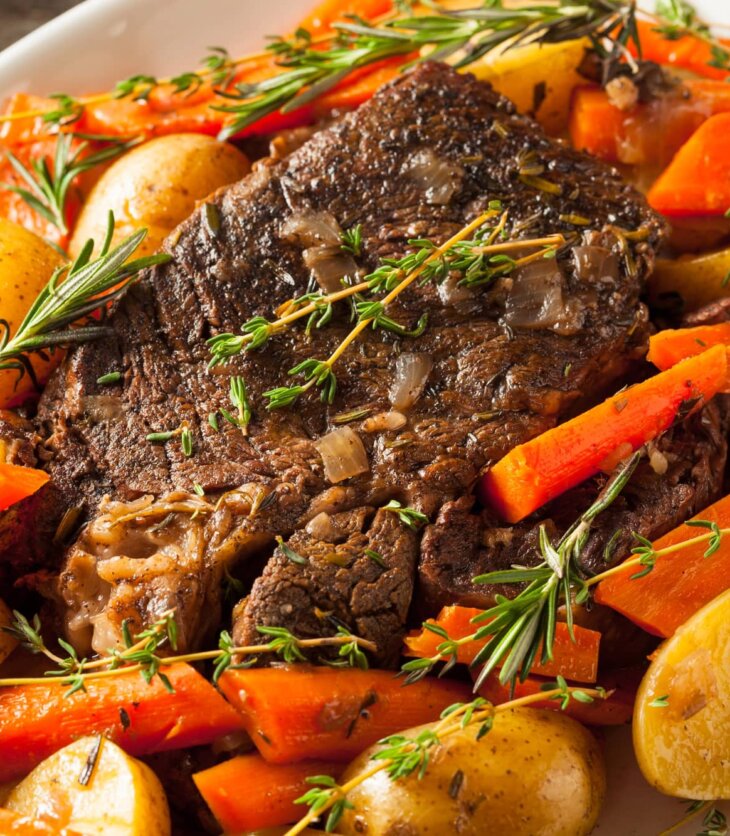 pot roast with beef chuck roast and vegetables