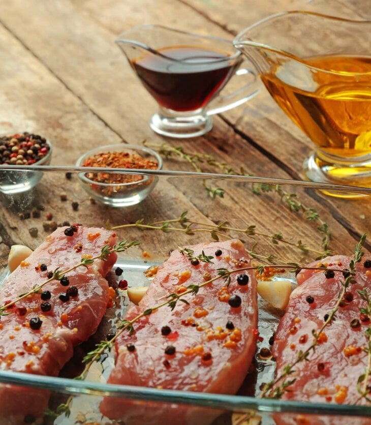 marinating strip steak