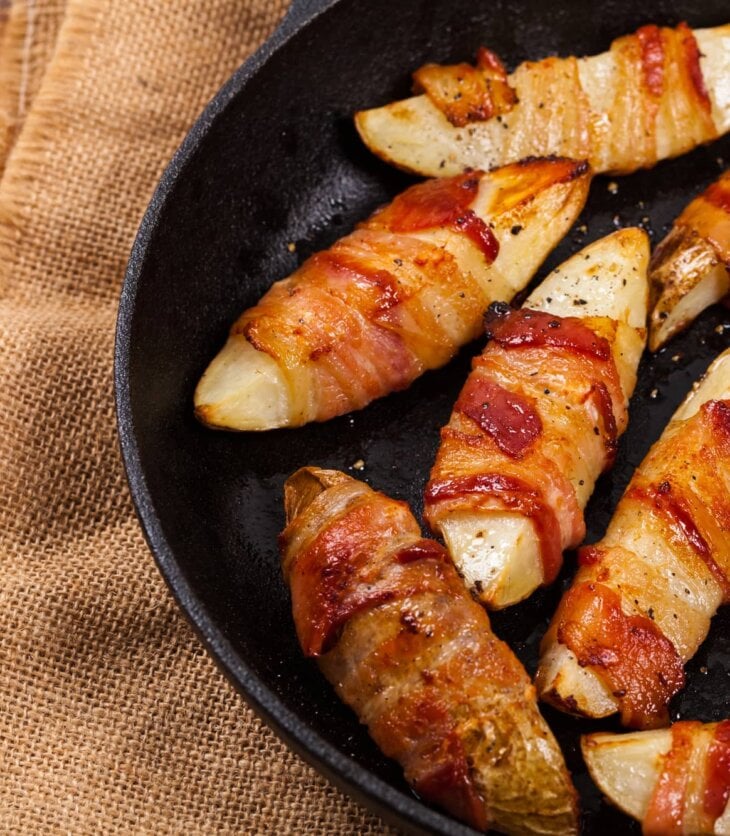 bacon wrapped potato wedges