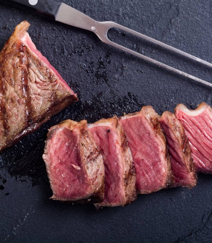 cooked strip steak
