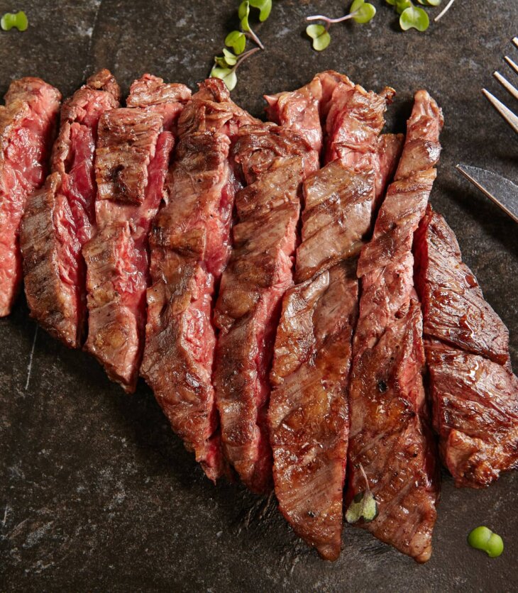 reverse seared skirt steak