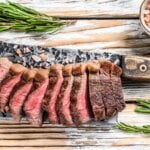 medium rare cooked top sirloin steak