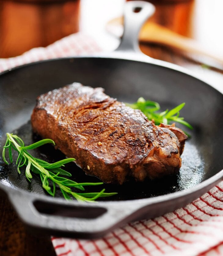 reverse seared strip steak