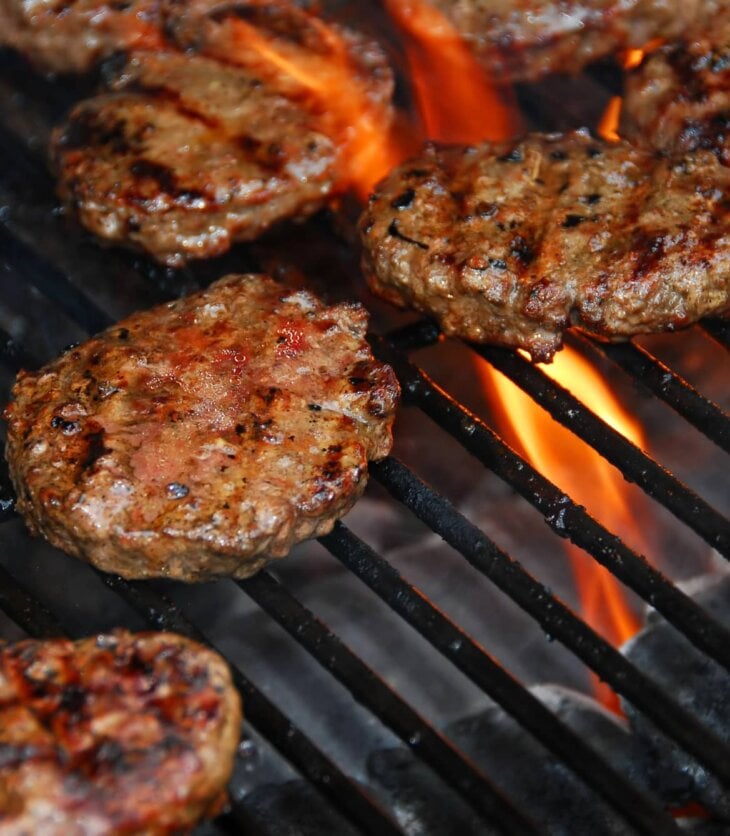 grilling hamburger steaks