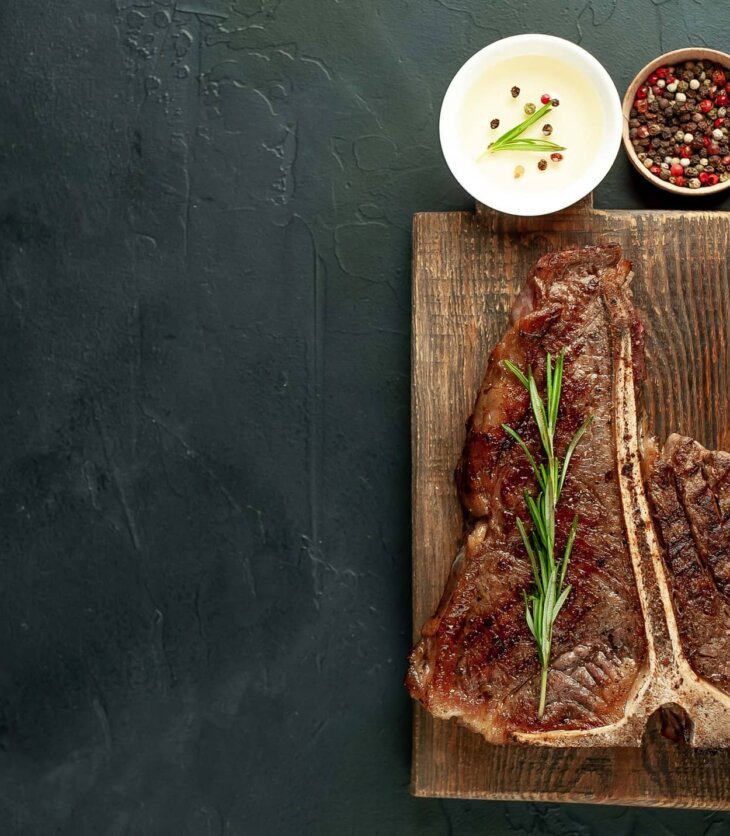 pan seared t-bone steak