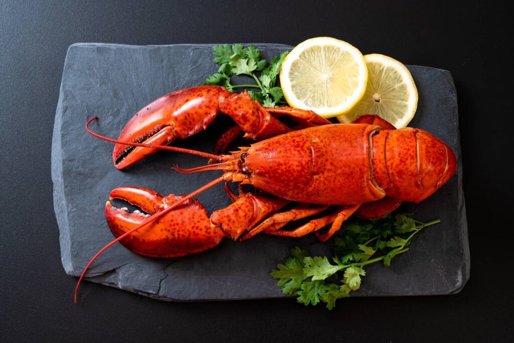 red lobster cooked and ready to eat